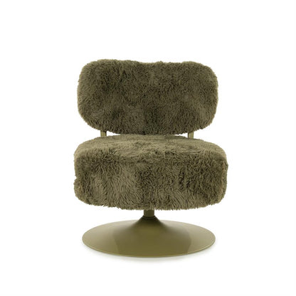 Fauteuil Furlo groen stof, vooraanzicht op witte achtergrond