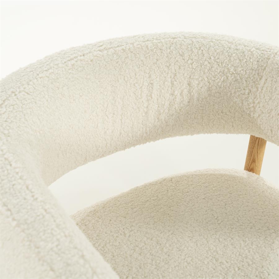 Fauteuil Mysa beige stof, detail van het materiaal