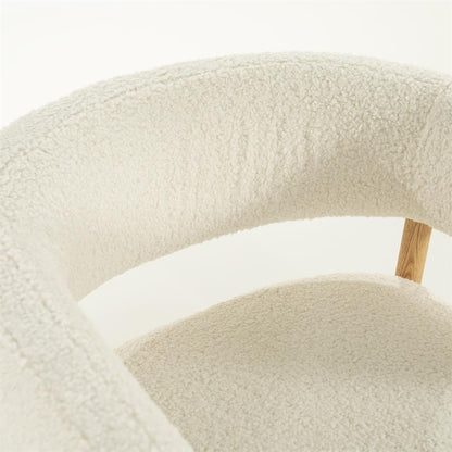 Fauteuil Mysa beige stof, detail van het materiaal