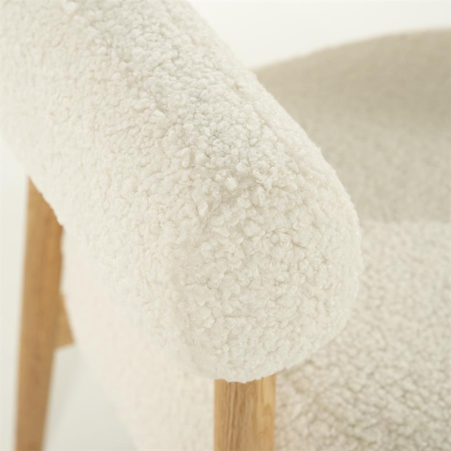 Fauteuil Mysa beige stof, detail van het materiaal