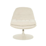 Fauteuil Tromba beige stof, vooraanzicht op witte achtergrond