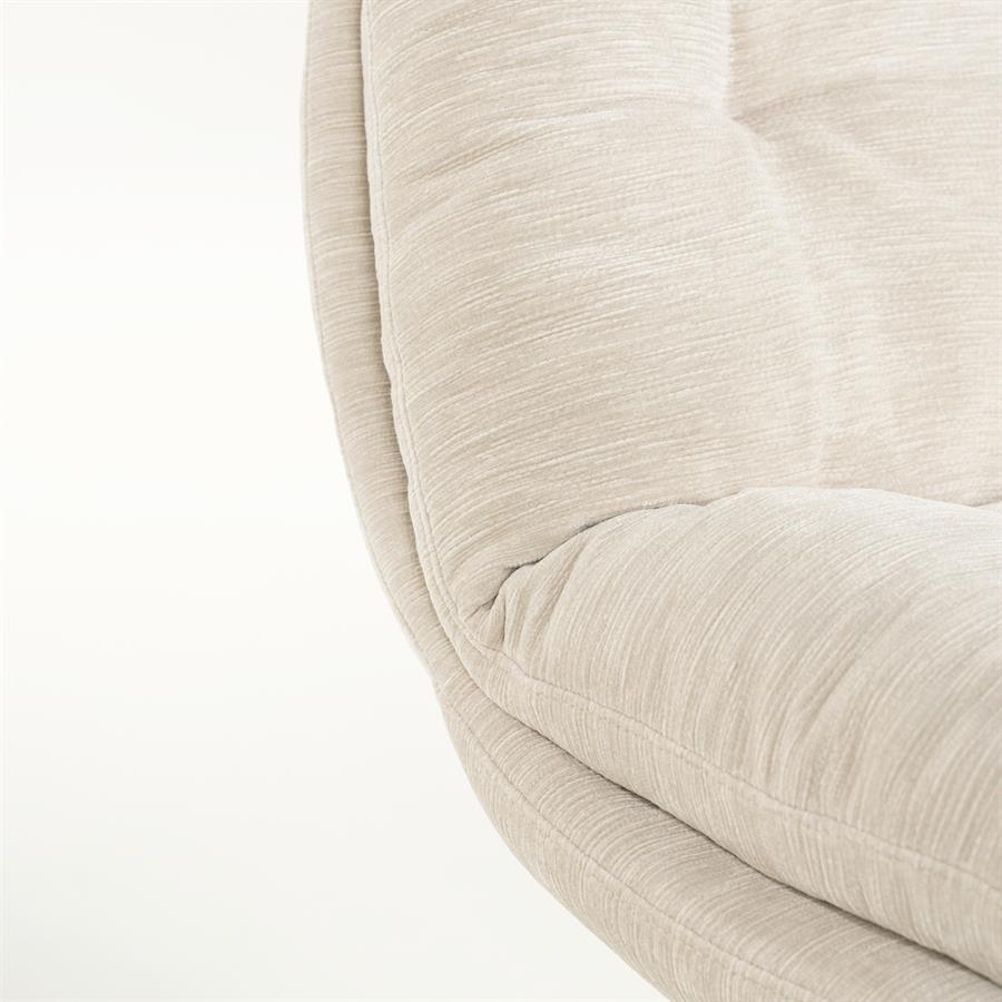 Fauteuil Tromba beige stof, detail van het materiaal
