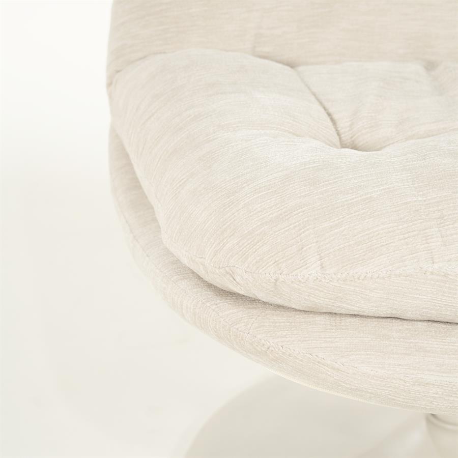 Fauteuil Tromba beige stof, detail van het materiaal