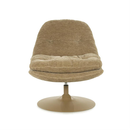 Fauteuil Tromba taupe stof, vooraanzicht op witte achtergrond