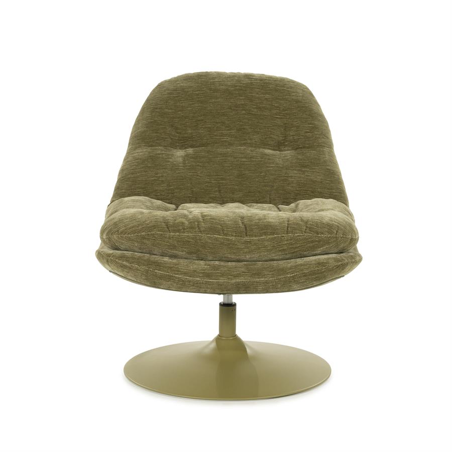 Fauteuil Tromba groen stof, vooraanzicht op witte achtergrond