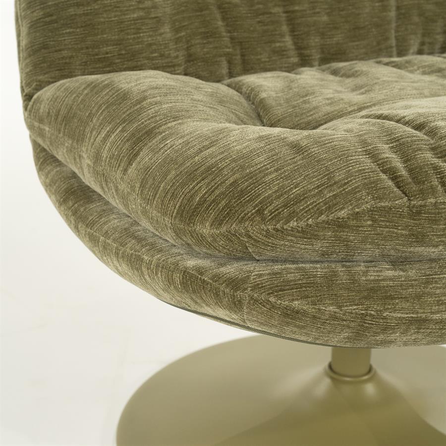 Fauteuil Tromba groen stof, detail van het materiaal