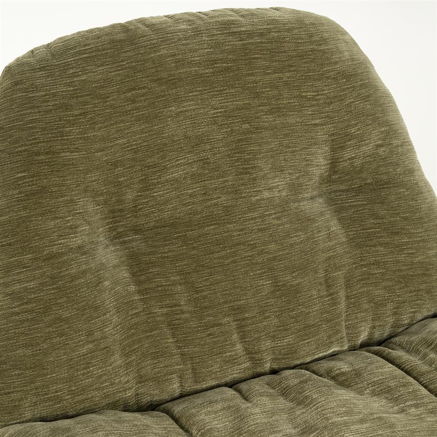 Fauteuil Tromba groen stof, detail van het materiaal