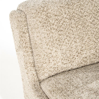 Fauteuil Omla taupe stof, detail van het materiaal