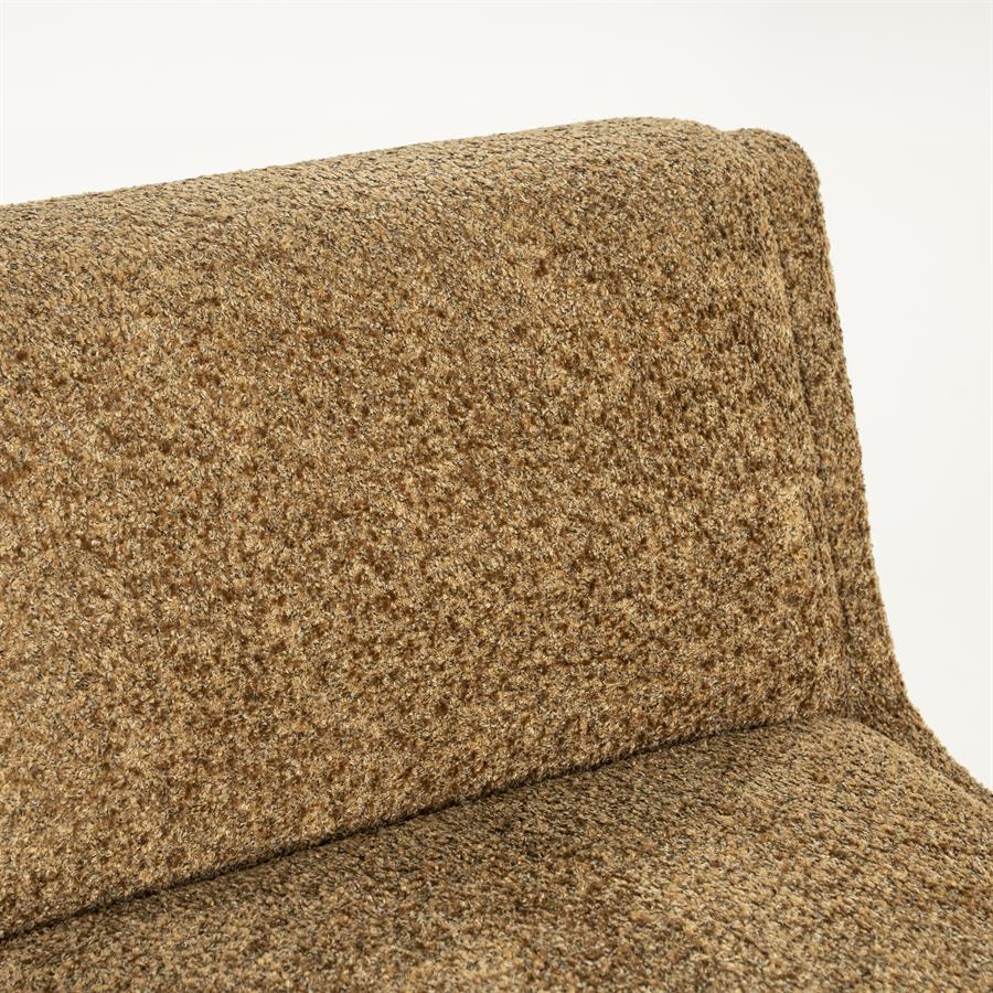 Fauteuil Omla geel stof, detail van het materiaal