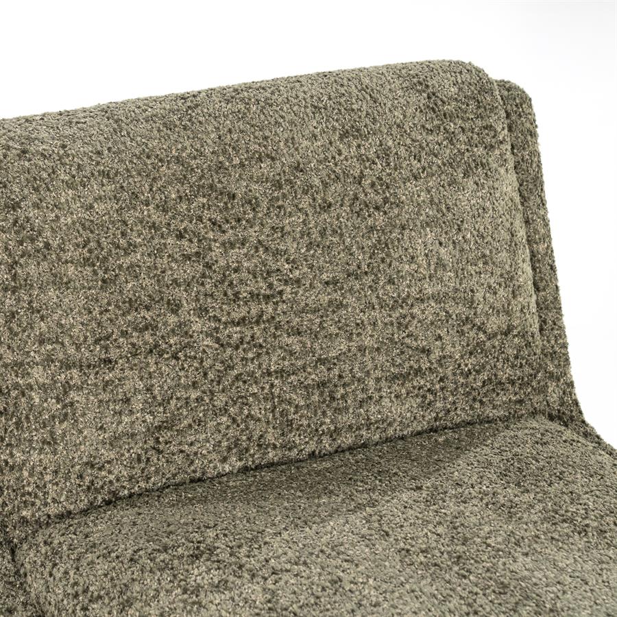 Fauteuil Omla groen stof, detail van het materiaal