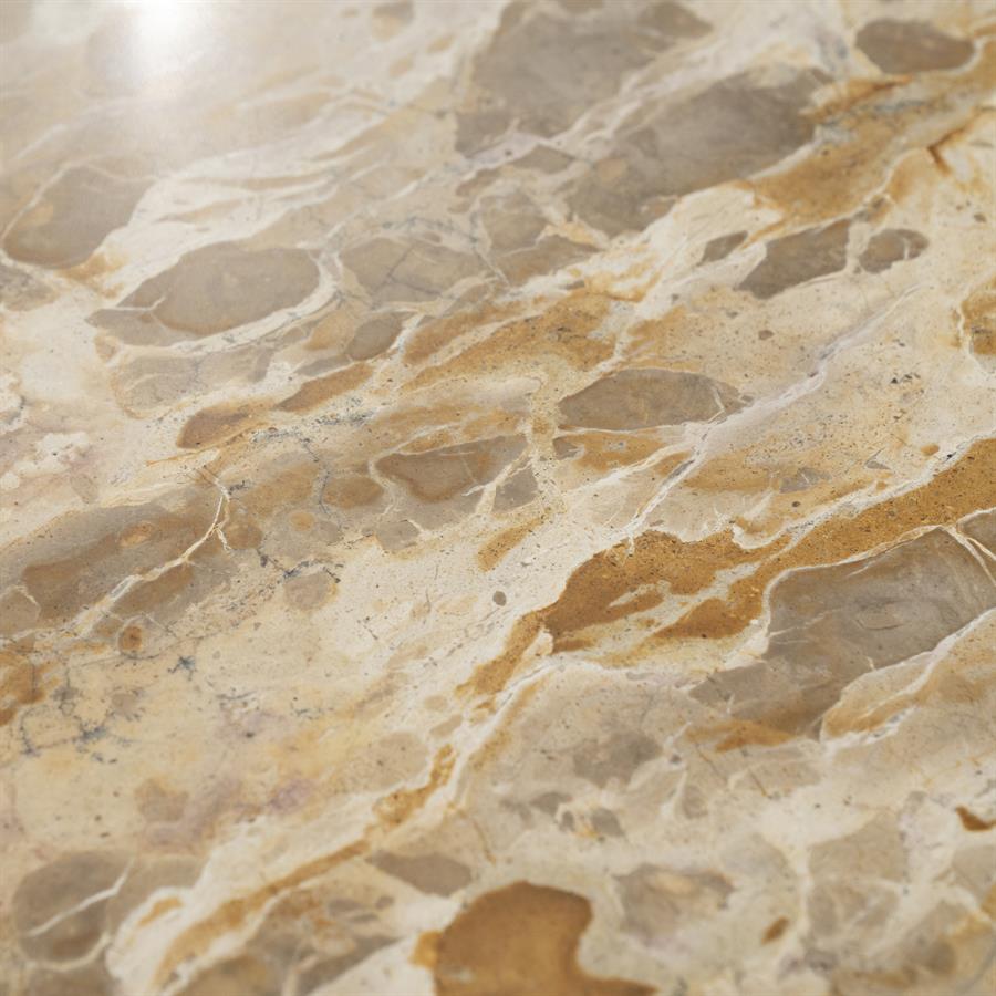 Salontafel Marnish bruin mangohout 70 x 70 cm, detail van het materiaal