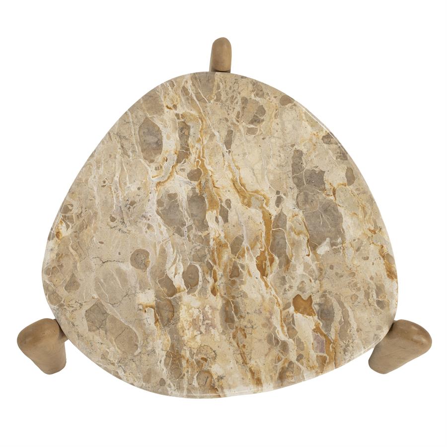 Salontafel Marnish bruin mangohout 70 x 70 cm, bovenaanzicht op witte achtergrond