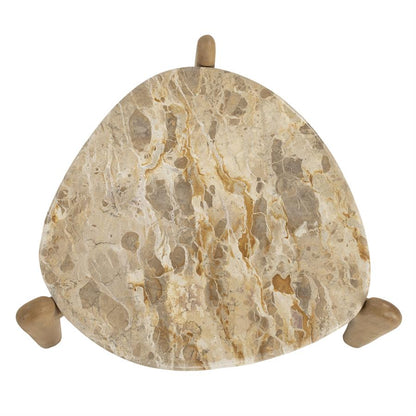 Salontafel Marnish bruin mangohout 70 x 70 cm, bovenaanzicht op witte achtergrond