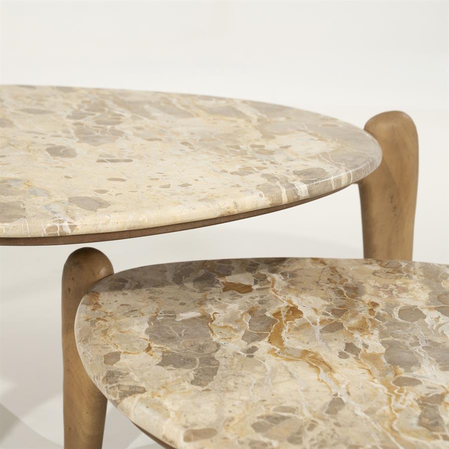 Salontafel Marnish bruin mangohout 70 x 70 cm