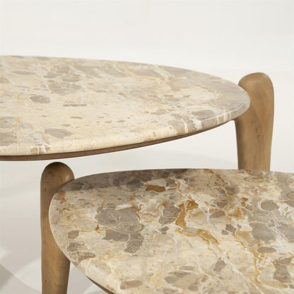 Salontafel Marnish bruin mangohout 70 x 70 cm