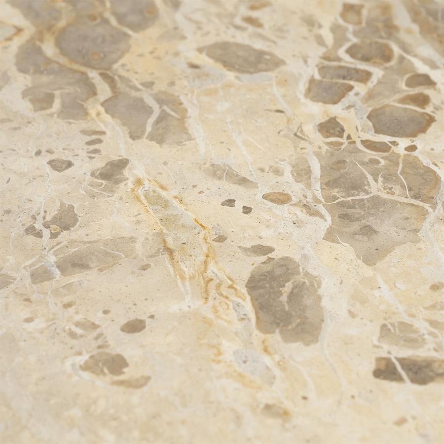 Salontafel Marnish bruin mangohout 85 x 85 cm, detail van het materiaal