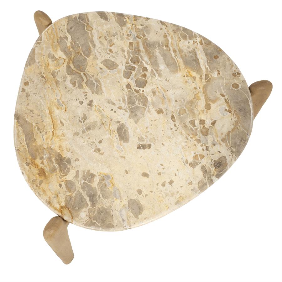 Salontafel Marnish bruin mangohout 85 x 85 cm, bovenaanzicht op witte achtergrond