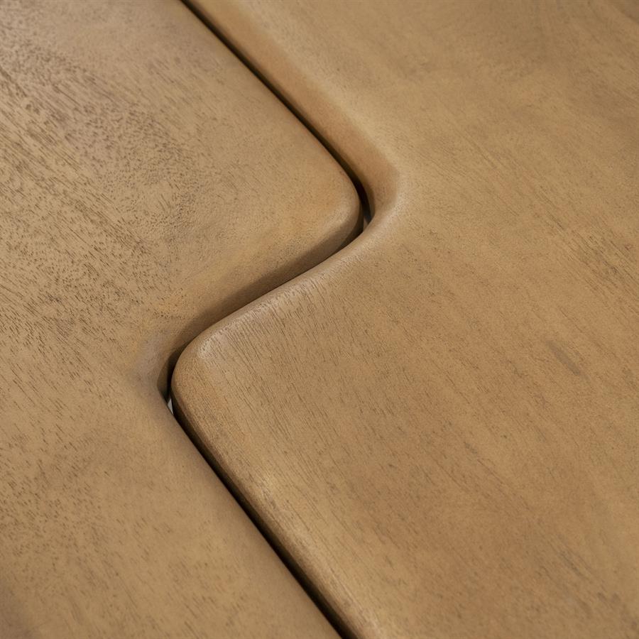 Salontafel Yuo naturel mangohout, detail van het materiaal