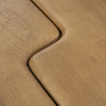 Salontafel Yuo naturel mangohout, detail van het materiaal