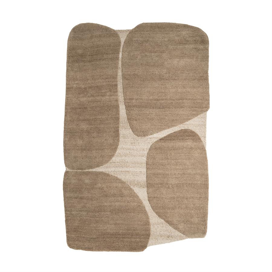 Vloerkleed Iwa | Bruin Polyester & Wol
