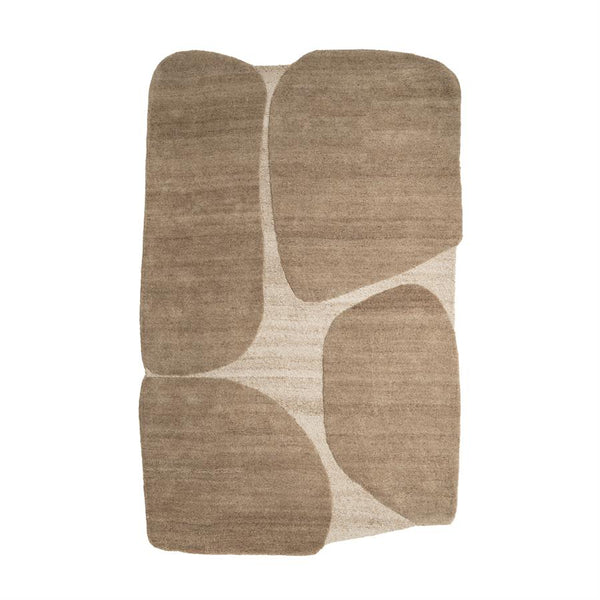 Vloerkleed Iwa | Bruin Polyester & Wol