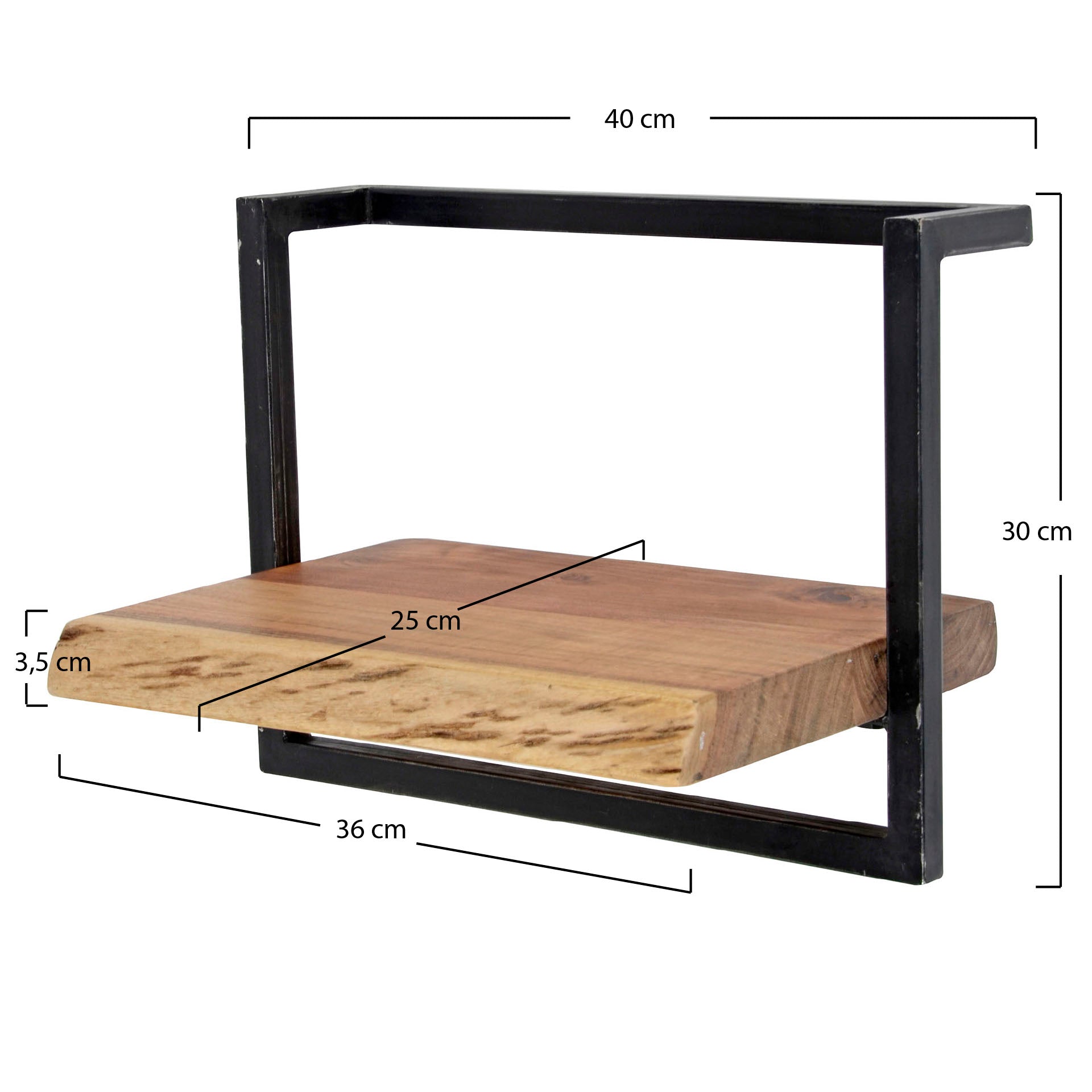 Wandplank Edge 40  | Massief Acacia Naturel