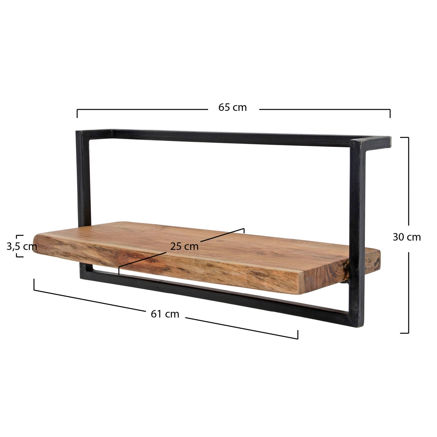 Wandplank Edge 65  | Massief Acacia Naturel