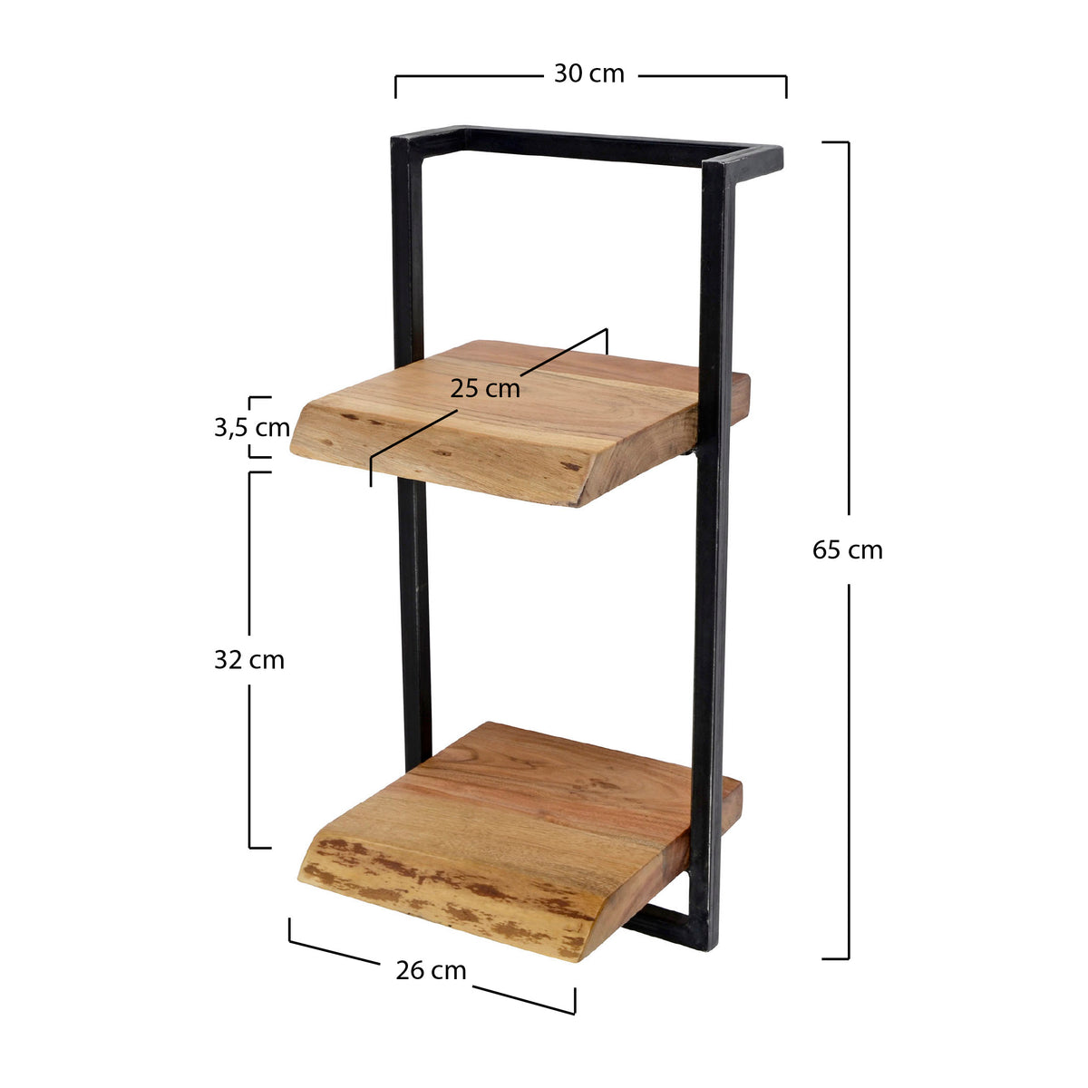 Wandplank Twin Edge 30  | Massief Acacia Naturel