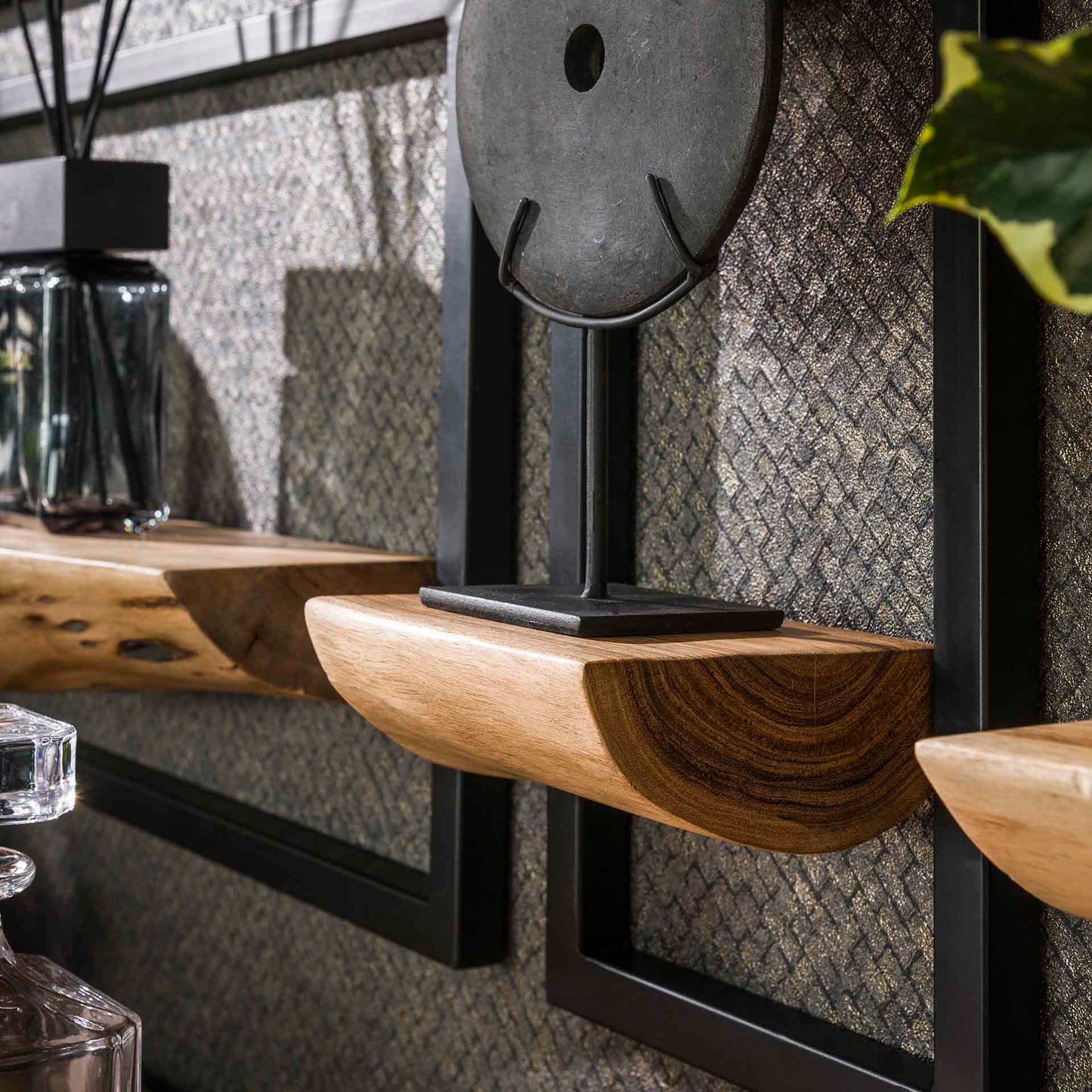 Wandschappen Edge | Set Van 5 | Naturel Acaciahout