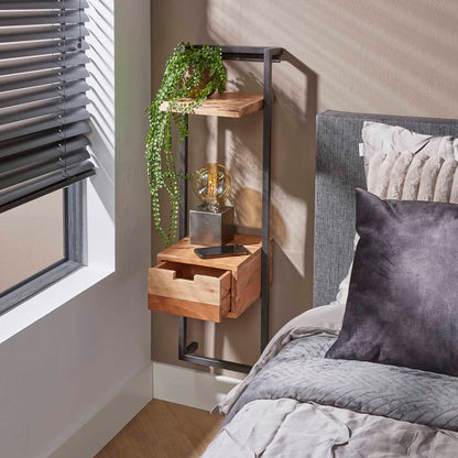 Nachtkastje Air Solid | Naturel Acaciahout