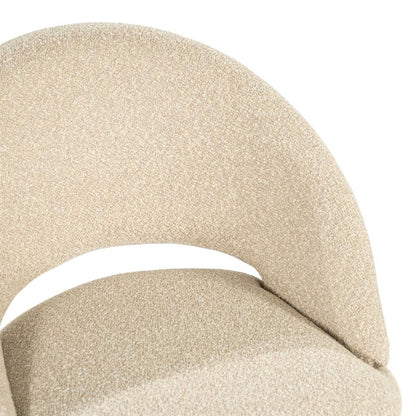 Eetkamerstoel Nido taupe stof, detail van het materiaal