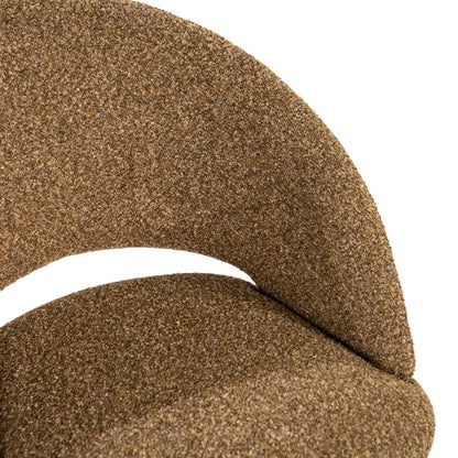 Eetkamerstoel Nido bruin stof, detail van het materiaal