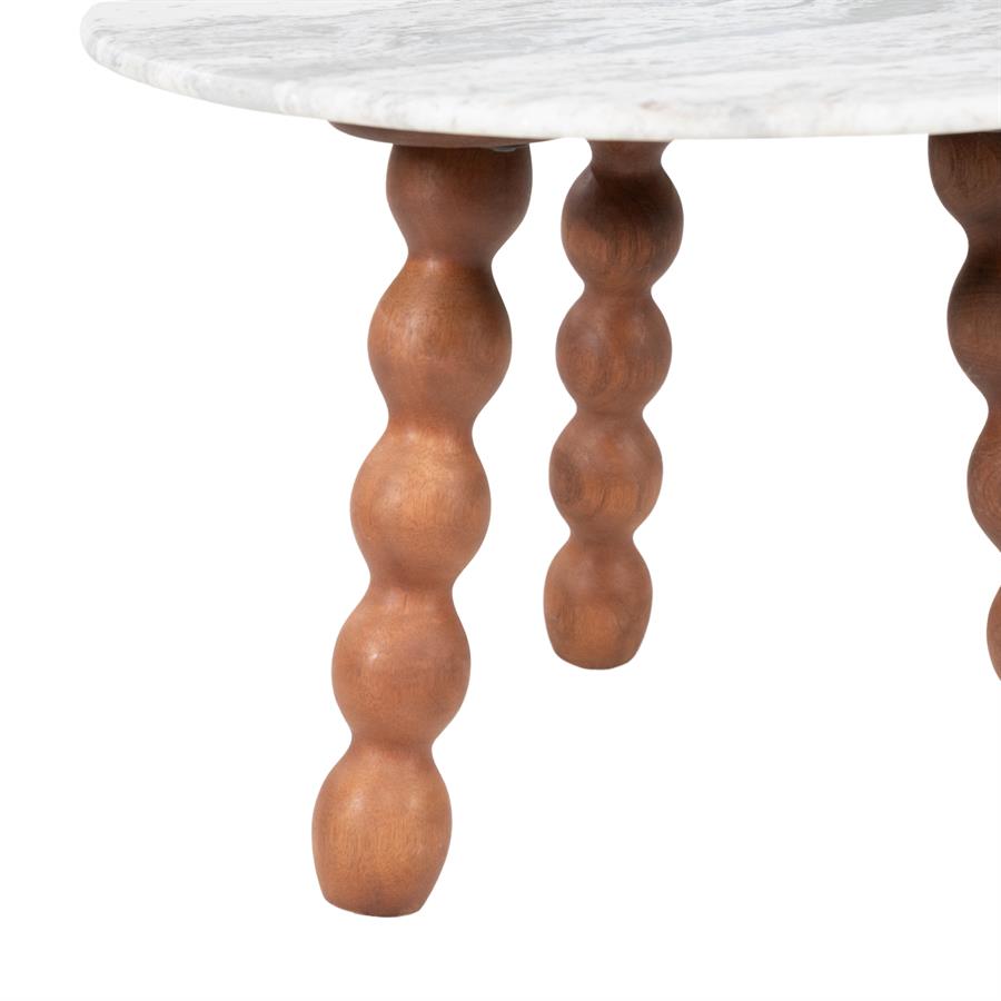 Salontafel Nelo bruin mangohout klein, detail van het materiaal