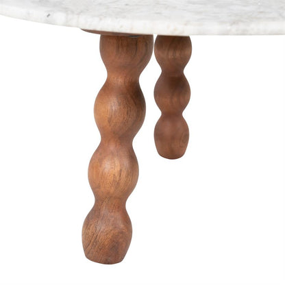 Salontafel Nelo bruin mangohout groot, detail van het materiaal