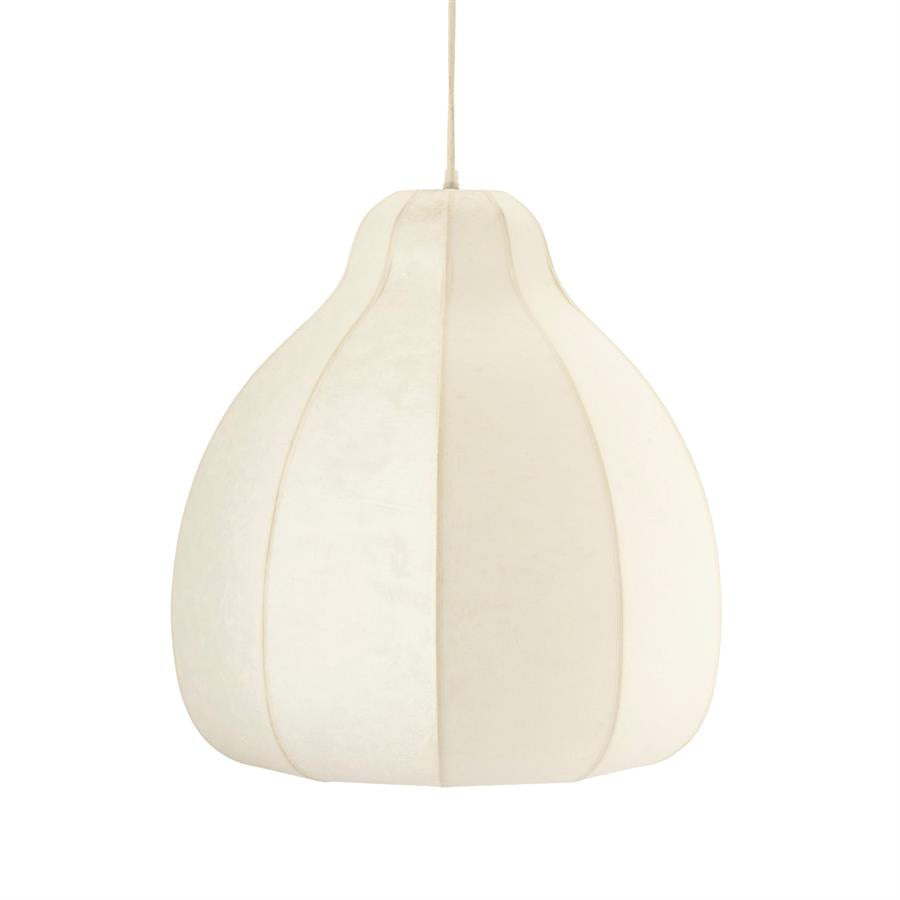 Hanglamp Oto 1 wit papier, vooraanzicht op witte achtergrond