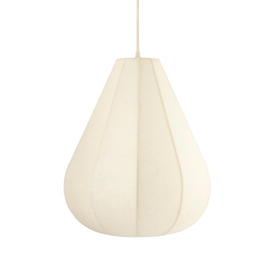 Hanglamp Oto 2 wit papier, vooraanzicht op witte achtergrond