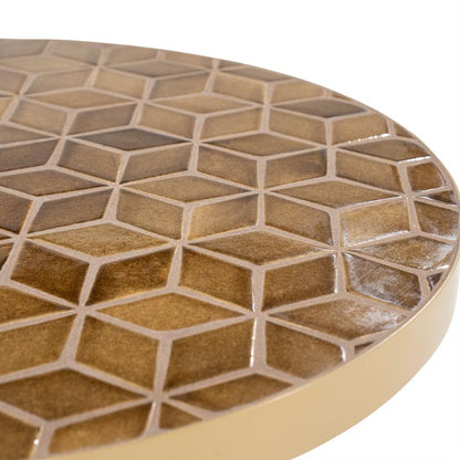 Salontafel Patterna bruin ijzer, detail van het materiaal
