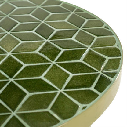 Salontafel Patterna groen ijzer, detail van het materiaal
