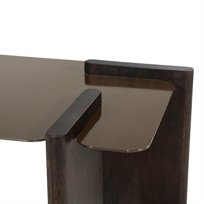 Salontafel Voro bruin mangohout, detail van het materiaal