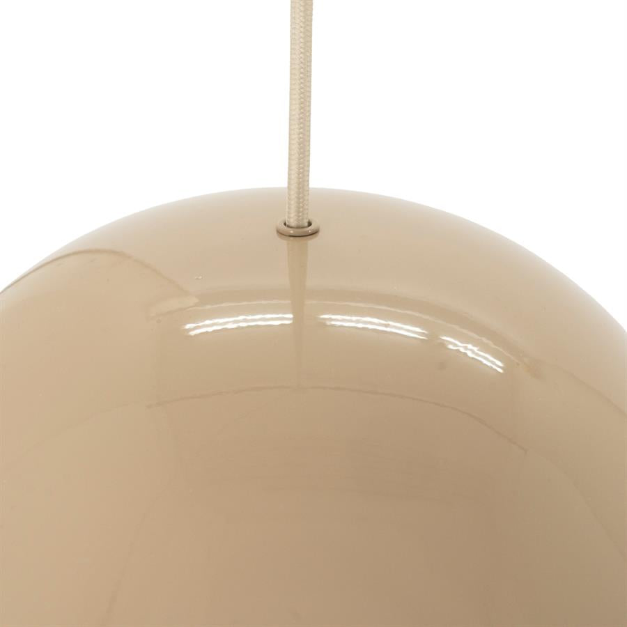 Hanglamp Puro taupe ijzer klein, detail van het materiaal