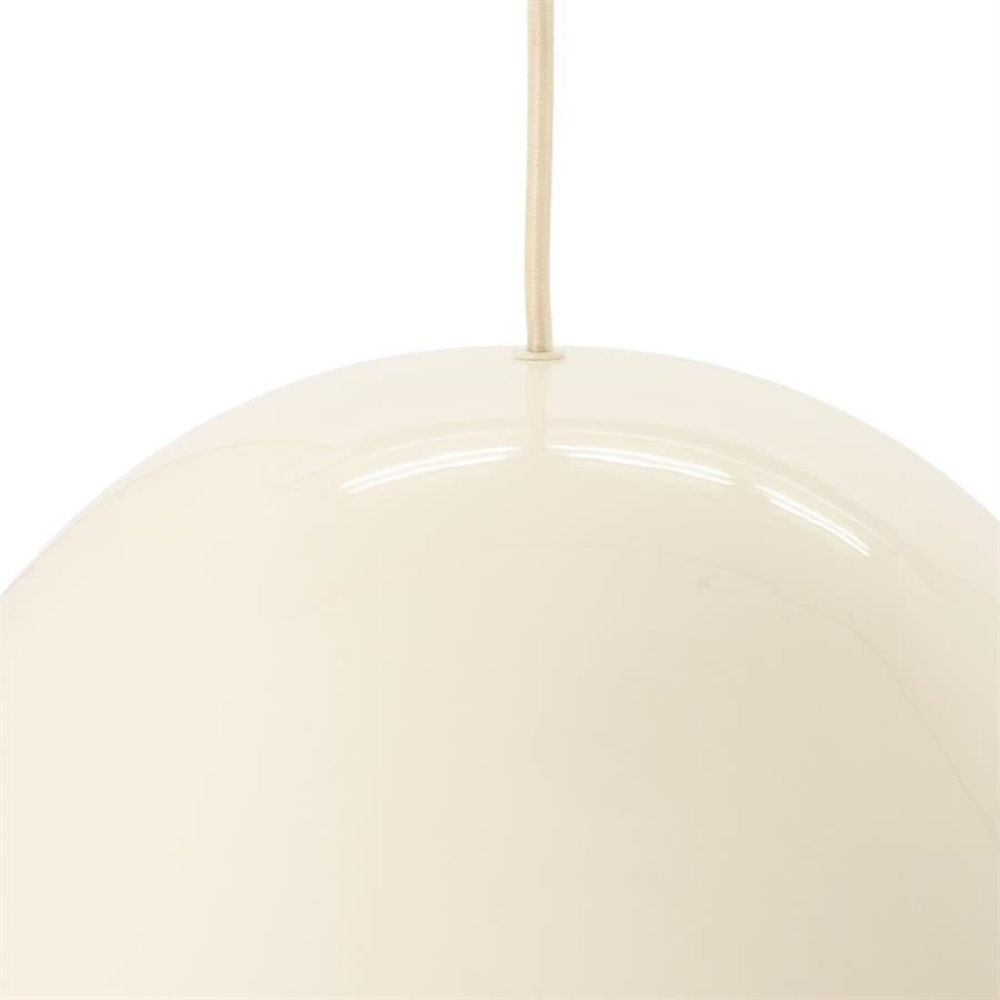 Hanglamp Puro beige ijzer groot, detail van het materiaal