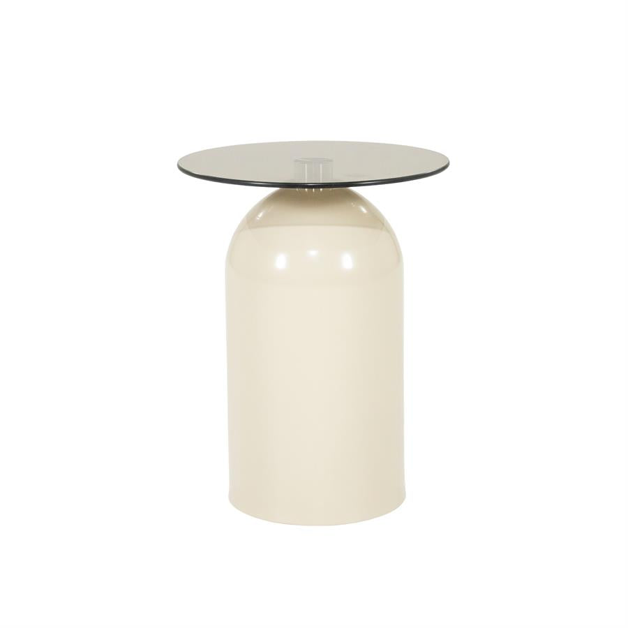 Bijzettafel Irona beige ijzer, vooraanzicht op witte achtergrond