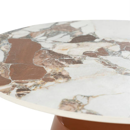 Salontafel Roka bruin metaal set van 2, detail van het materiaal