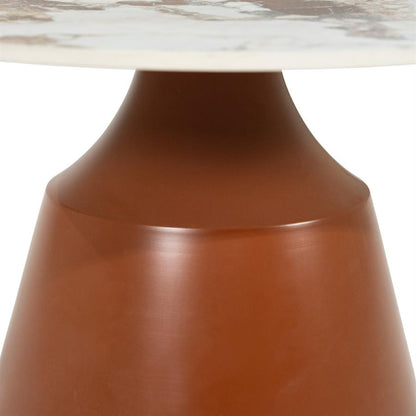 Salontafel Roka bruin metaal set van 2, detail van het materiaal