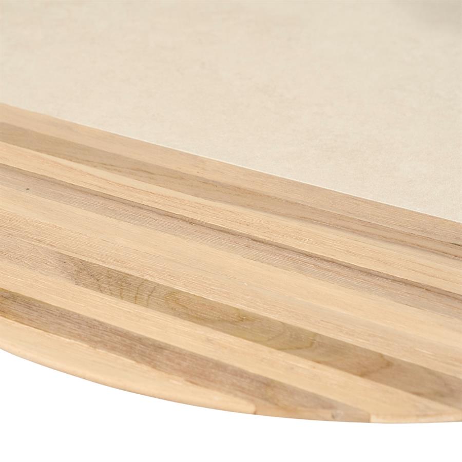 Salontafel Diago naturel teakhout set van 2, detail van het materiaal
