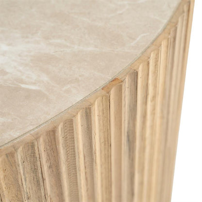 Salontafel Nice naturel teakhout, detail van het materiaal