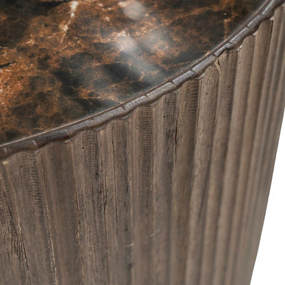 Salontafel Nice bruin teakhout, detail van het materiaal