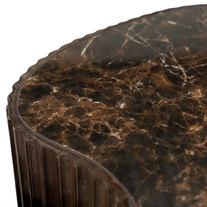 Salontafel Nice bruin teakhout, detail van het materiaal
