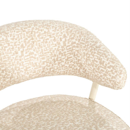 Eetkamerstoel Miso taupe stof, detail van het materiaal