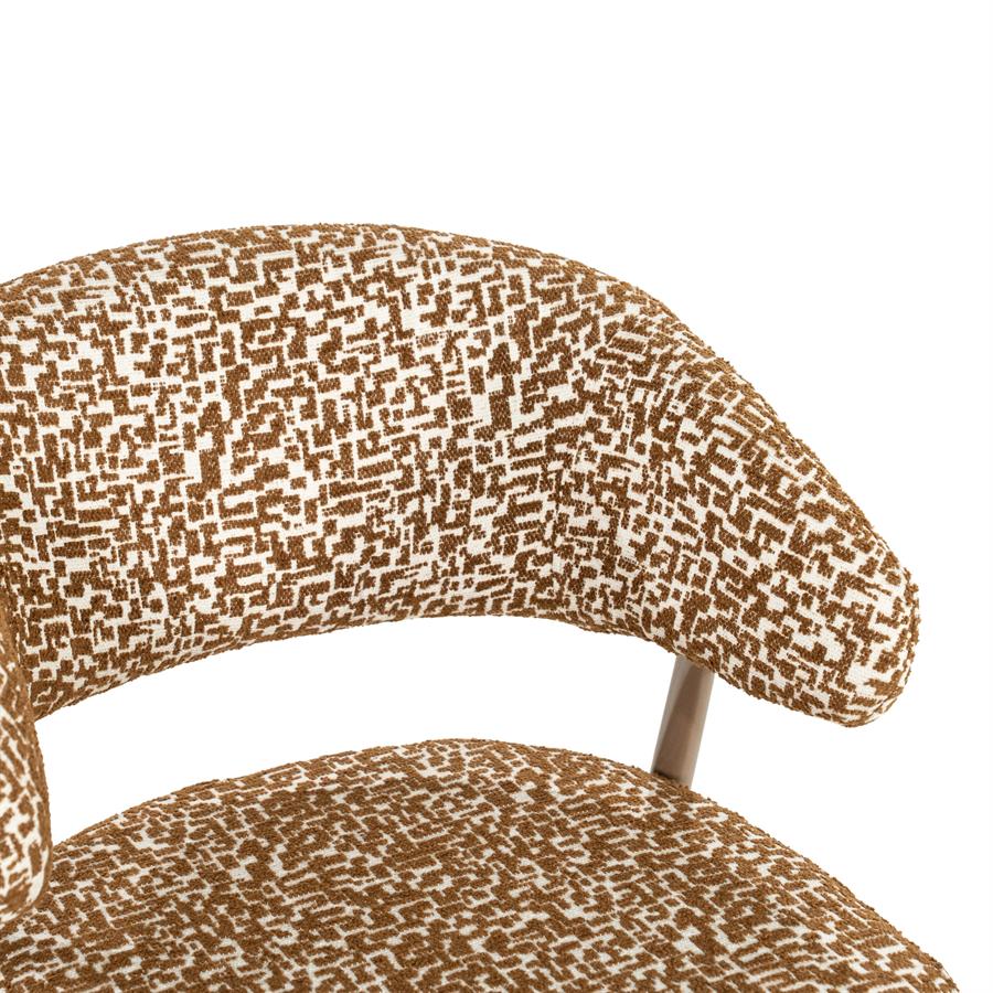Eetkamerstoel Miso bruin stof, detail van het materiaal